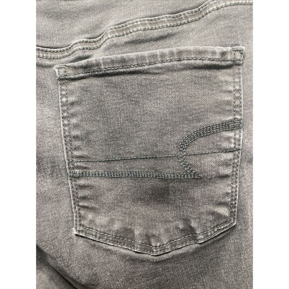 American Eagle High Rise Jegging Super Stretch Jeans Black Denim Womens 12 31X29 - Picture 3 of 8